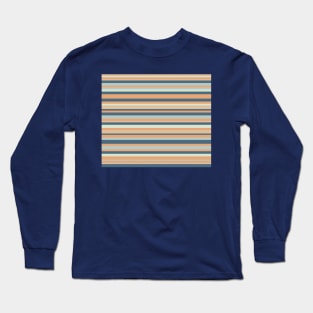 Stripped design in retro neutral pink and blue tones Long Sleeve T-Shirt